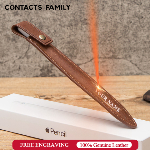 Cuir de vachette de la famille CONTACT'S pour Apple crayon 2nd Gen étui Compatible pour iPad tablette tactile stylet housse de protection ► Photo 1/6