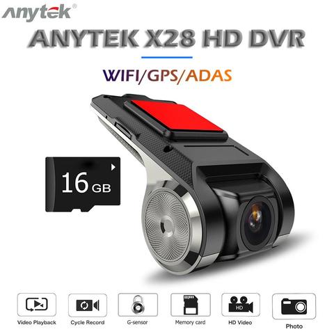 Anytek X28 voiture tableau de bord caméra 1080P FHD objectif WiFi ADAS GPS DVR caméra Dashcam enregistreur ► Photo 1/6