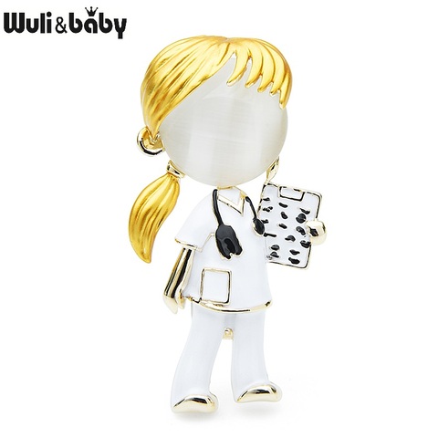 Wuli & baby – broche en émail opale pour femme, nouvelle collection de broches pour médecin, hôpital, bureau, cadeaux ► Photo 1/5