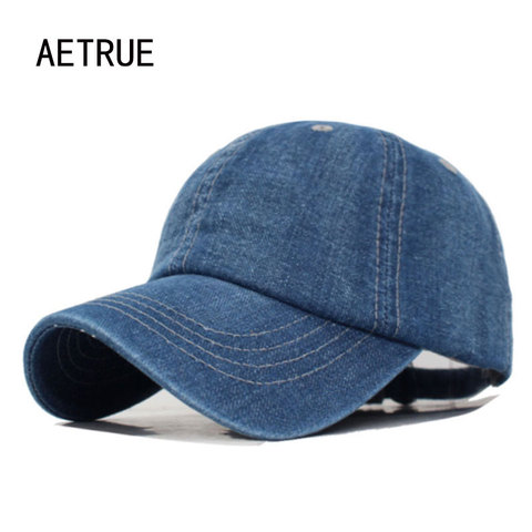 Casquette de Baseball en jean lavé pour hommes et femmes, avec faux os, solide, Gorras ► Photo 1/6