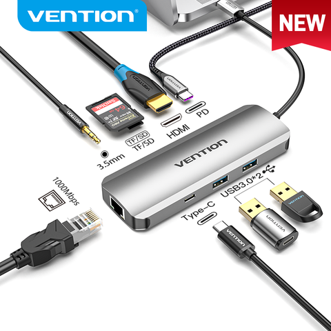 Vention – Hub USB type-c 3.1 vers 4K HDMI RJ45 PD USB 3.0 OTG, adaptateur Dock pour MacBook Air Pro 2022 Huawei Mate 30 PC ► Photo 1/6
