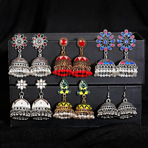 Kolczyki – boucles d'oreilles inhabituelles pour femmes, bijoux indiens drôles, accessoires Bollywood, cloches, pendentif, Piercing, Vintage ► Photo 1/6