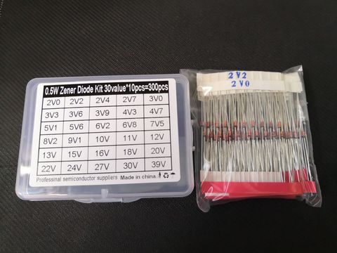 Kit de diodes 300 W pour régulateur de tension Zener, 0.5 pièces = 30 valeurs * 10 pièces, 2V ~ 39V, 39V, 30V, 27V, 24V, 22V, 20V, 18V, 16V, 15V, 13V assortiment de 12V 11V 10V .. ► Photo 1/3