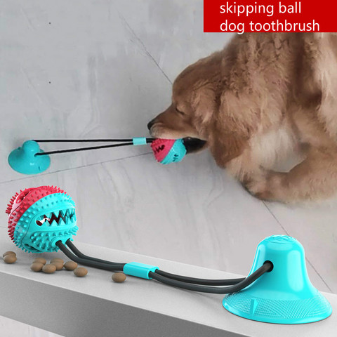 Jouets pour chiens de compagnie, ventouse en silicone, Tug, jouets pour chiens, boule Push, jouets alimentaires pour fuites, brosse à dents pour animaux de compagnie ► Photo 1/6