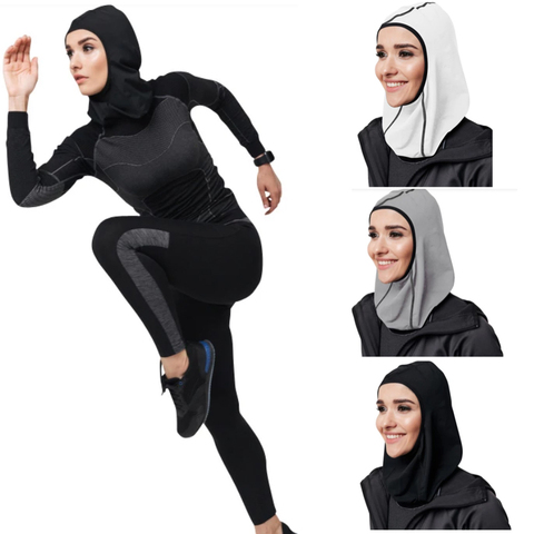 Écharpe respirante anti-dérapant extensible une pièce Football foulards femmes musulmanes maille sport couverture complète Hijabs Pro sport Hijab ► Photo 1/6
