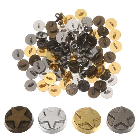 Mini boutons en métal de 5mm, 20 pièces, motif d'étoile, décoration de vêtements, boucle de couture pour cadeau mignon pour fille, accessoires miniatures ► Photo 1/6