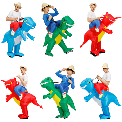 Enfants gonflable dinosaure costume cosplay licorne T-REX vêtements Halloween Costumes pour femmes hommes adulte Fantasia fête combinaison ► Photo 1/6