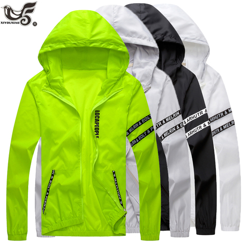 Veste de protection solaire d'été pour homme, manteau mince à capuche, vêtement d'extérieur de marque de cyclisme ► Photo 1/6