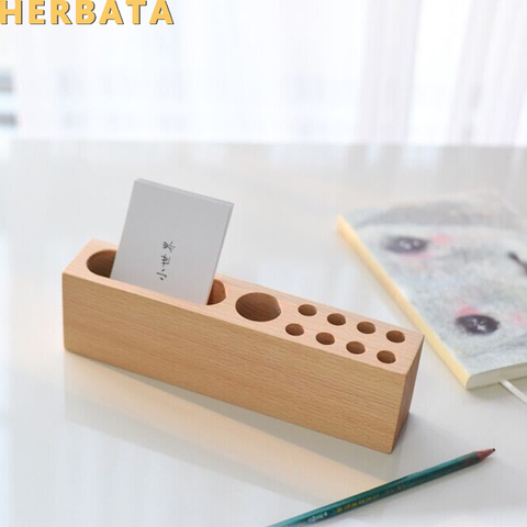 Multifonction stylo en bois porte-crayons Kawaii organisateur de bureau support pour téléphone trieur de bureau créatif bureau école accessoires CL-2501 ► Photo 1/6