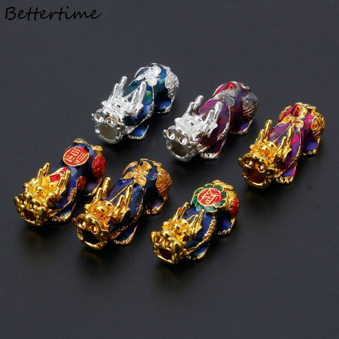 Changement de couleur de température d'humeur perles de Pixiu chinoises fabrication de bijoux d'amulette chanceuse ► Photo 1/6
