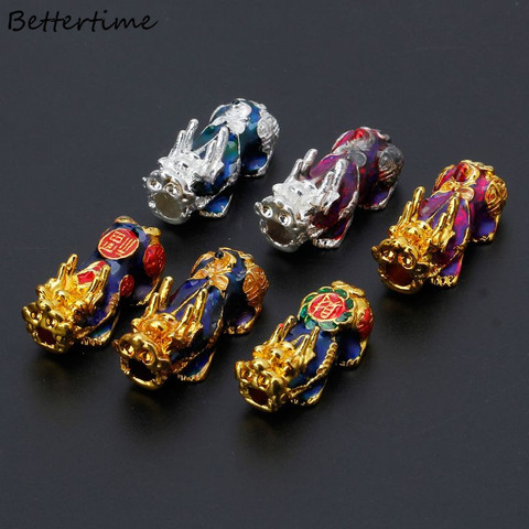 Changement de couleur de température d'humeur perles de Pixiu chinoises fabrication de bijoux d'amulette chanceuse ► Photo 1/6