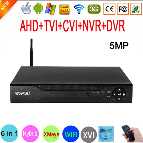 Caméra de sécurité h265 + Audio Hi3521D Xmeye 4CH 8CH 8 canaux 6 en 1, détection de visage hybride, dvi CVI TVi NVR WIFI AHD CCTV DVR ► Photo 1/5