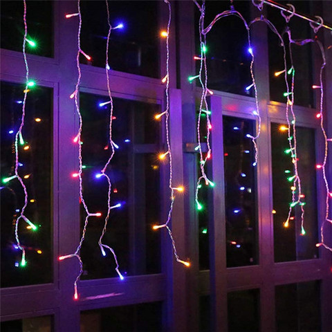 Guirlande de noël en forme de vague, rideau lumineux LED, lumières féeriques de glaçons, décoration de noël pour la maison, livraison directe, 5/0 M/6/0 M ► Photo 1/6