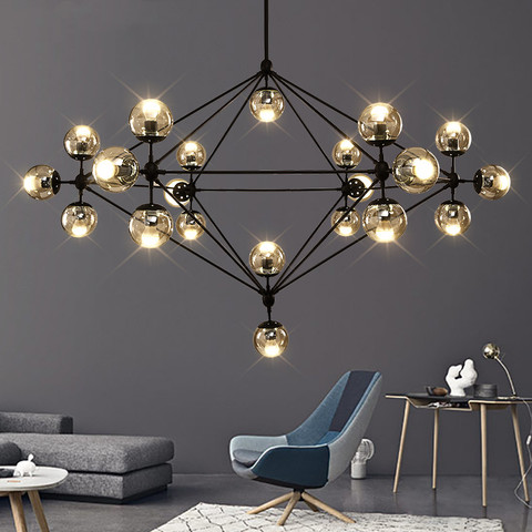 Plafonnier Vintage industriel avec bulles de verre, éclairage d'intérieur, luminaire d'intérieur, idéal pour un Loft, un salon, une chambre à coucher, une cuisine ou des escaliers ► Photo 1/6