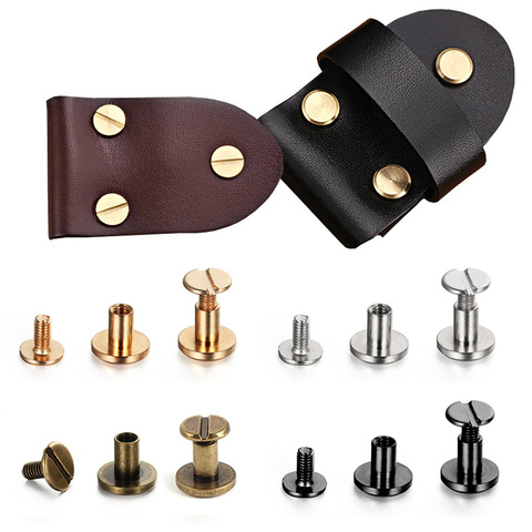 Ensemble de 10 Rivets à tête Double incurvée, pour bagages, cuir, artisanat en métal, vis solide, clou, sangle de ceinture, livre, vis 5/6, 5/8mm ► Photo 1/6