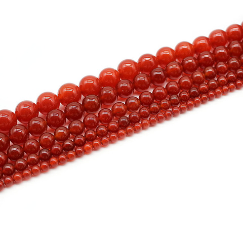 Pierre naturelle cornaline rouge Agates perles rondes 15 