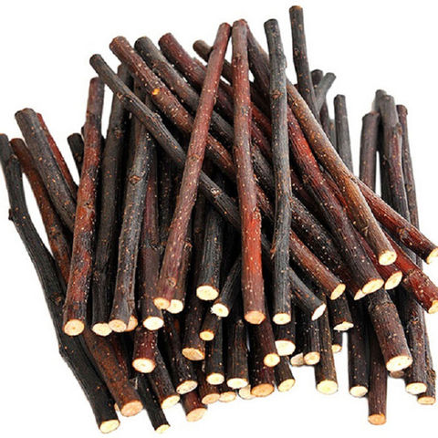 Branche d'arbre à pommes naturel 50g 1 sac | Jouet pour perroquets d'animaux, lapins cochons d'inde, Hamsters en bois, perroquets, jouets à mâcher ► Photo 1/5