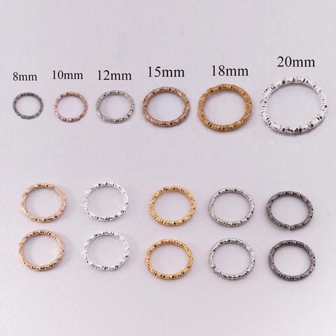Anneaux ronds torsadés en or, anneaux pour fabrication de bijoux, accessoires et bricolage, 50-100 pièces, 8-20mm ► Photo 1/6