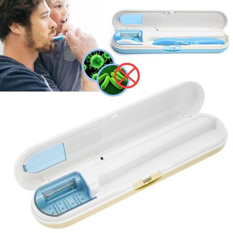 Portable antibactérien UV lumière brosse à dents stérilisateur boîte brosse à dents propre désinfection désinfectant alimenté par batterie hygiène buccale ► Photo 1/6