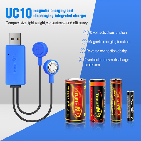 TrustFire nouveau chargeur de batterie magnétique avec fonction de batterie externe chargeur universel pour Li-ion 32650 14500 16340 26650 18650 ► Photo 1/6