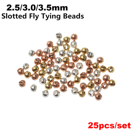 25 pièces perles de tungstène fendues mouche attachant perles tungstène Nice-conçu haute qualité mouche attachant matériel 2.5mm/3.0mm/3.5mm ► Photo 1/6