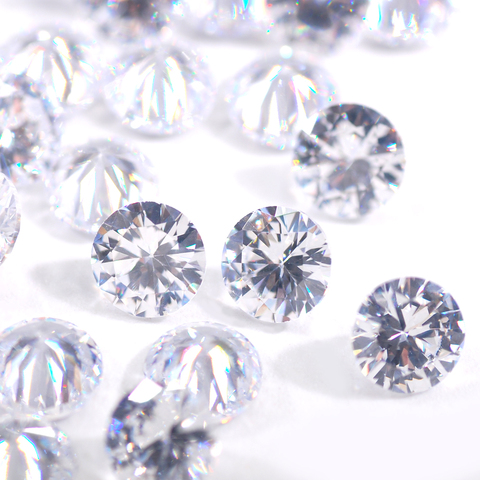 1.0-12.0mm AAAAA Grade blanc Zircon cubique en vrac pierre ronde coupe Zircon pierre pour bijoux vêtements bricolage décoration gemme ► Photo 1/4