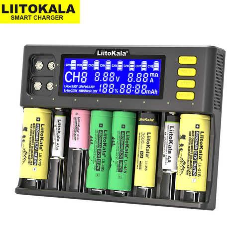 LiitoKala Lii-S8 chargeur de batterie Li-ion 3.7V NiMH 1.2V Li-FePO4 3.2V IMR 3.8V chargeur pour 18650 26650 21700 26700 AA AAA ► Photo 1/5