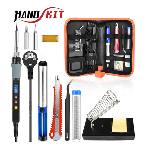 HANDSKIT – ensemble de fer à souder numérique 80W LCD avec température réglable avec pointes de soudage couteau utilitaire outils de soudage station de soudage fer a souder micro soudure fer à souder ► Photo 1/6