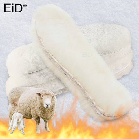 Semelles en laine naturelle fourrure chaude épaisse mouton cachemire unisexe hiver semelle intérieure de haute qualité chaude en peluche semelle intérieure pour hommes femmes ► Photo 1/6