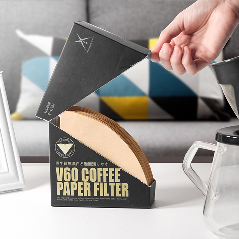 Filtre à café en forme de V, cône en papier pour V60, goutteur, filtres de café, tasses, expresso, outils pour goutte à goutte, filtres en papier ► Photo 1/6