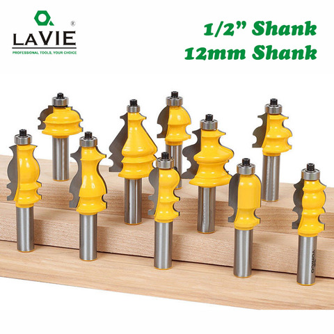 LA VIE-fraise pour menuiserie, 10 pièces, 12mm, 1/2 pouces, ensemble de mèches pour moulage Architectural, Base de boîtier CNC ligne ► Photo 1/6