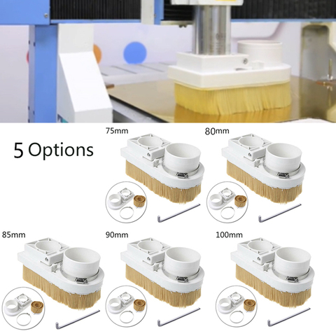Collecteur de cache-poussière d'axe pour la Machine de fraisage de gravure de routeur de CNC outils électriques de travail du bois 75/80/85/90/100mm chaussure de poussière de CNC ► Photo 1/6
