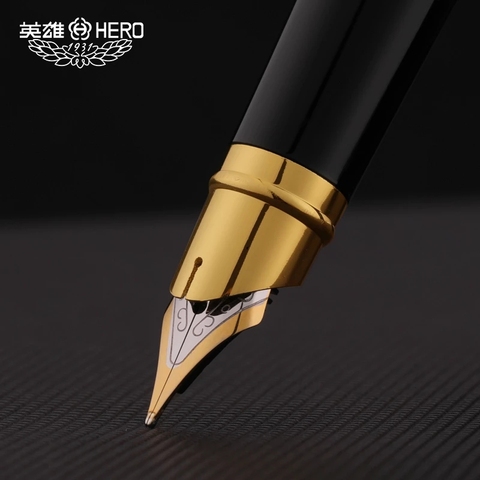 Stylo héros noir 3802 Iraurita, plume Fine pour calligraphie, stylos d'écriture, cadeau de bureau et d'école ► Photo 1/5