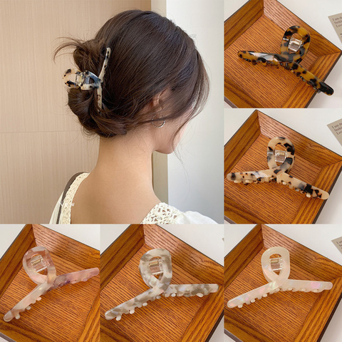 Ruoshui – épingles à cheveux léopard en acétate pour femme, pinces, accessoires, Barrettes, pinces ► Photo 1/6