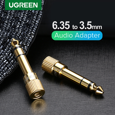 Ugreen Jack 6.35mm 6.5 6.35mm Fiche Mâle à 3.5mm connecteur femelle Amplificateur adaptateur audio Microphone AUX 6.3 3.5mm convertisseur ► Photo 1/6