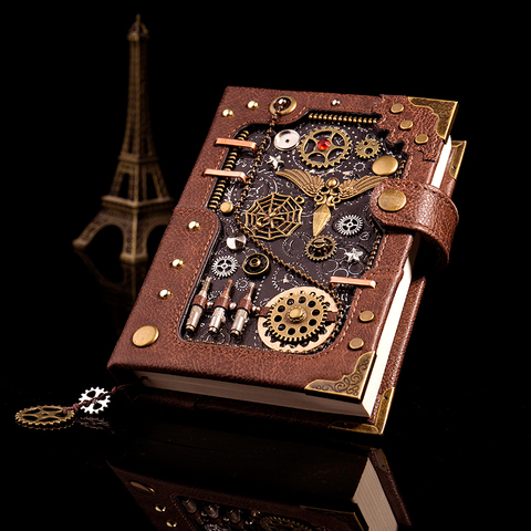 Nouveau cahier rétro européen personnalité cahier créatif Steampunk livre à main feuilles mobiles rétro livre à main bloc-notes journal en cuir ► Photo 1/6