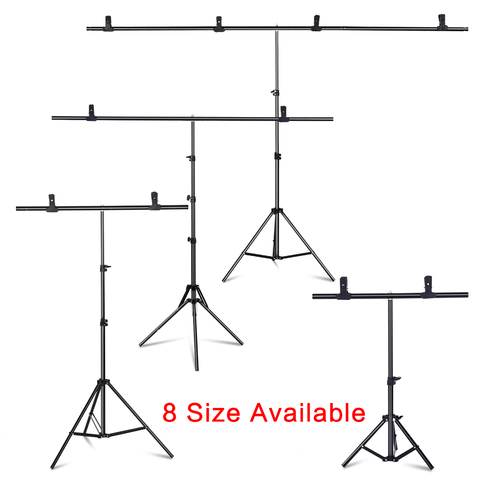 Kit de Support de toile de fond Portable en forme de T 6.5ft de large 6.5ft de haut Support de toile de fond réglable avec pinces à ressort ► Photo 1/5