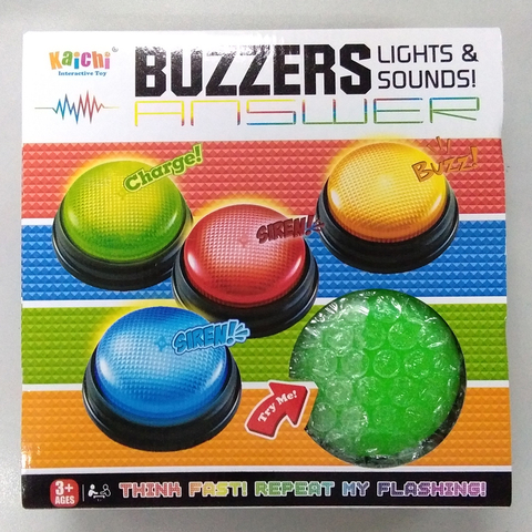 Livraison Gratuite en plastique jouet éducatif pour famille jeu concours quiz buzzers lumières et sons bouton buzzer jouet ► Photo 1/5