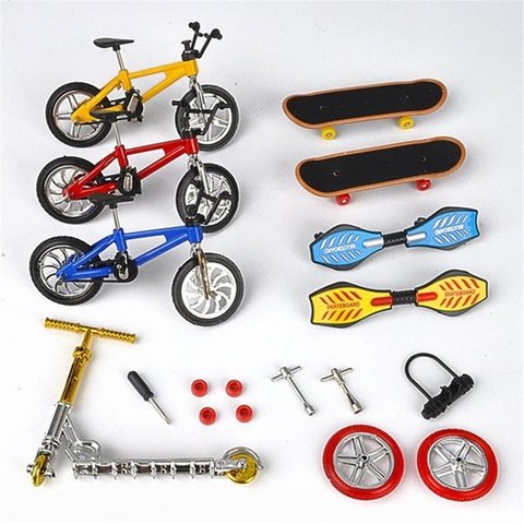 Mini doigt planche à roulettes touche BMX ensemble de vélo Fun planches à roulettes Mini vélos jouets pour enfants garçons enfants cadeaux enfants jouets ► Photo 1/6