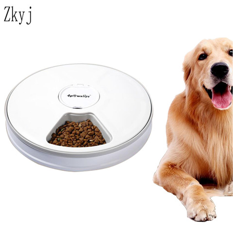 Distributeur automatique de nourriture sèche pour animaux de compagnie, avec minuterie de 24 heures, 6 grilles, pour chiens et chats ► Photo 1/6