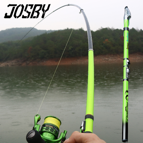 JOSBY fibre de carbone roche canne à pêche télescopique mangeoire pôle filature carpe Portable voyage ultraléger 3.6M 4.5M 5.4M 6.3M 2022 nouveau ► Photo 1/6