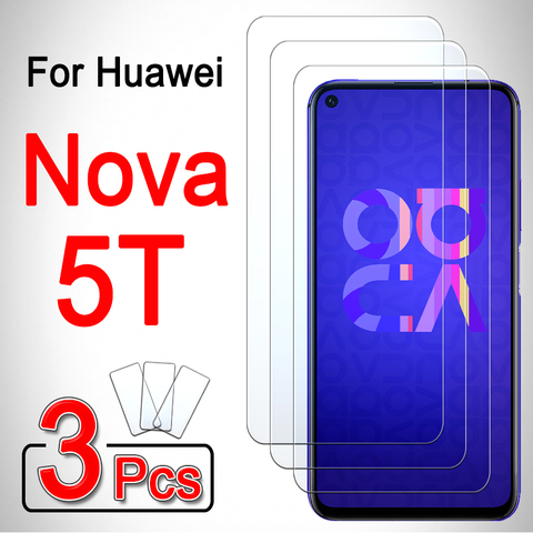 3 pièces pour huawei nova 5 t protecteur d'écran 5 t t5 verre de protection blindé sur wuawei huawai huawie nova5 t nova5t verre trempé ► Photo 1/6