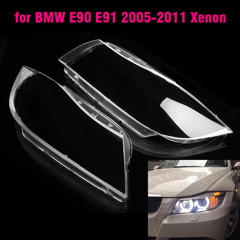 Pour BMW E90 E91 318I 320i 325i 330i voiture abat-jour Transparent xénon phare ombre Pc abat-jour couverture voiture phare lentille ► Photo 1/4