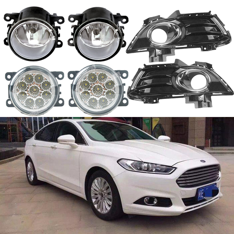 Feux de brouillard pour Ford Mondeo Fusion 2013-2016 Antibrouillard Grilles Grill Phare LED Phares Antibrouillards Couvre Couverture de Cadre ► Photo 1/6