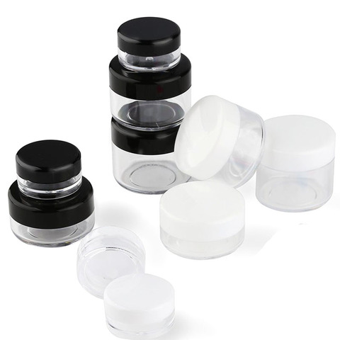 50 pièces en plastique cosmétiques Pot boîte de maquillage Nail Art stockage Pot conteneur 2g 3g 5g 10g 15g 20g échantillon Lotion crème pour le visage bouteille ► Photo 1/6