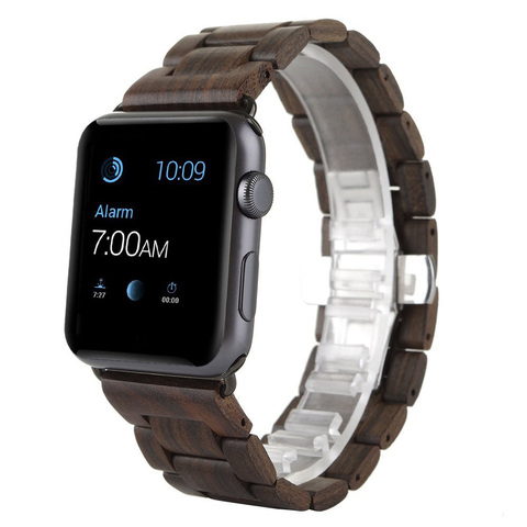 Bracelet rétro en bois de bambou pour Bracelet de montre Apple 38mm 42mm 40mm 44mm Bracelet de montre Apple iWatch Bracelet série 3 4 5 6 SE Bracelet en bois ► Photo 1/6