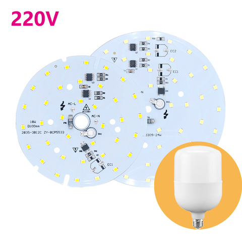 Ampoule led intégrée pcb 220v 18W 24W, source de lumière intelligente IC, blanc chaud pour bricolage, panneau de lampe ► Photo 1/6