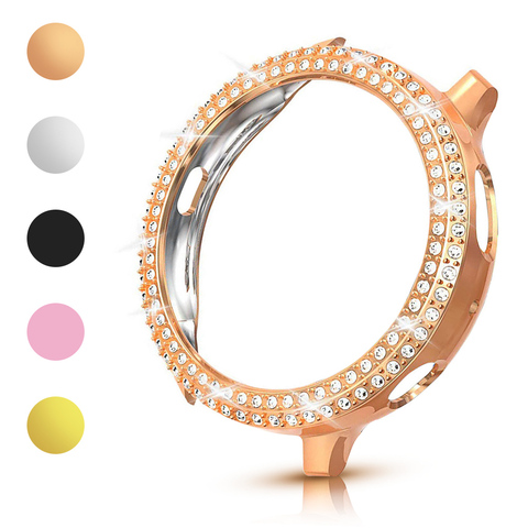 Pare-chocs PC à deux rangées de diamants, pour Samsung Galaxy Watch Active 2 boîtier 40mm 44mm Active2 pour femmes, housse mince scintillante, accessoires ► Photo 1/6