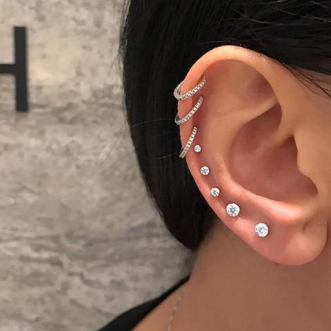 8 pièces/ensemble créatif rétro Simple exquis strass oreille goujons charme métal oreille anneaux cristal boucles d'oreilles pour les femmes bijoux cadeau ► Photo 1/6