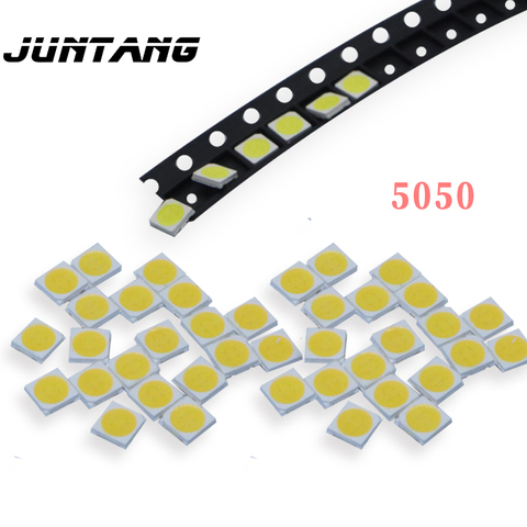 Puce LED SMD5050, blanc chaud/blanc froid/rouge/vert/bleu/jaune, 60ma, 22 à 24lm, 3V, 100 W, 0.2 pièces ► Photo 1/6